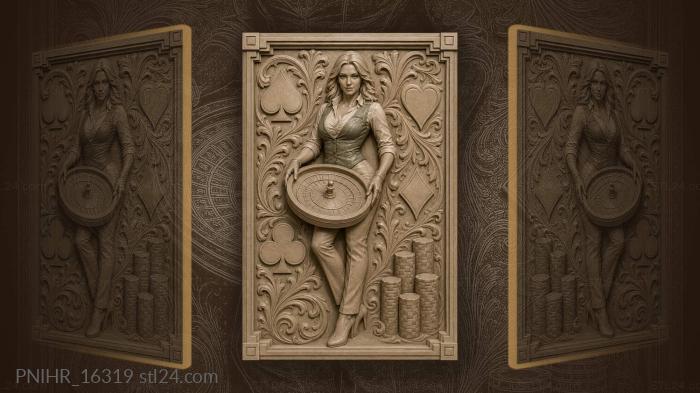 Roulette wheel in gloved hands 3d STL model