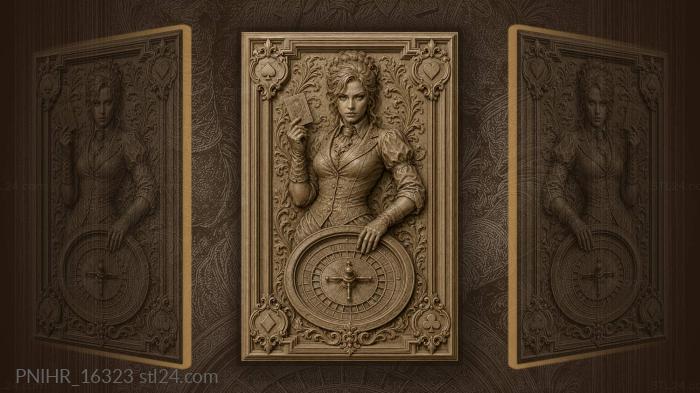 Card in a gloved hand above the wheel 3d STL model