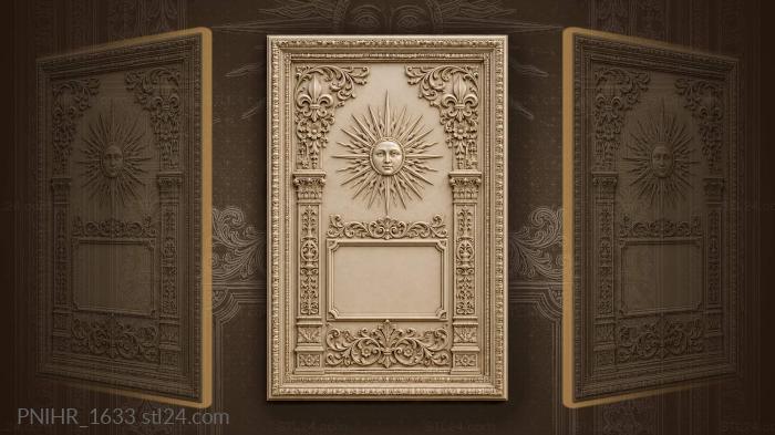 Radiant sunburst floral frame design 3d STL model