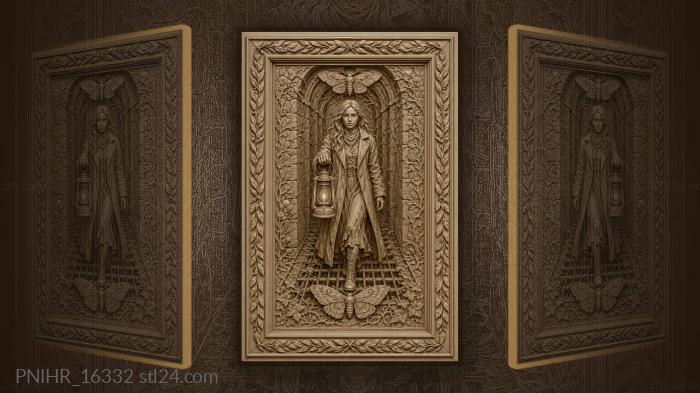 Lady with lantern in passage 3d STL model
