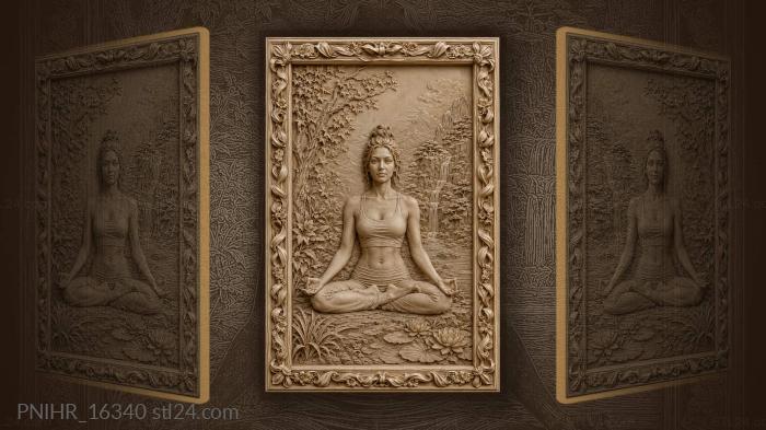 Peaceful woman in lotus position 3d STL model