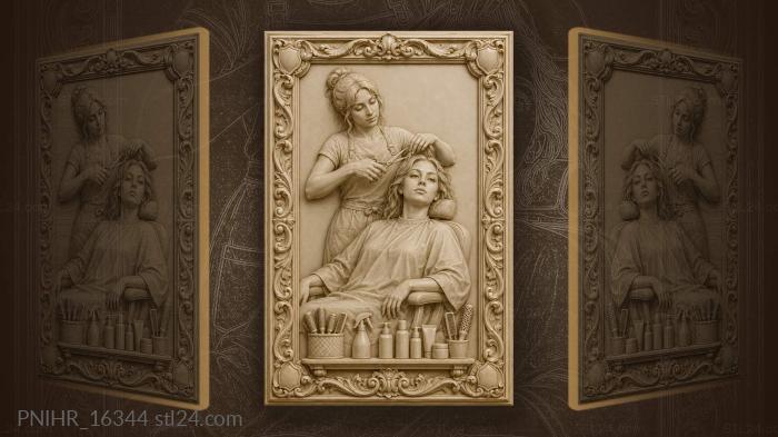 Vintage haircut in cozy salon 3d STL model