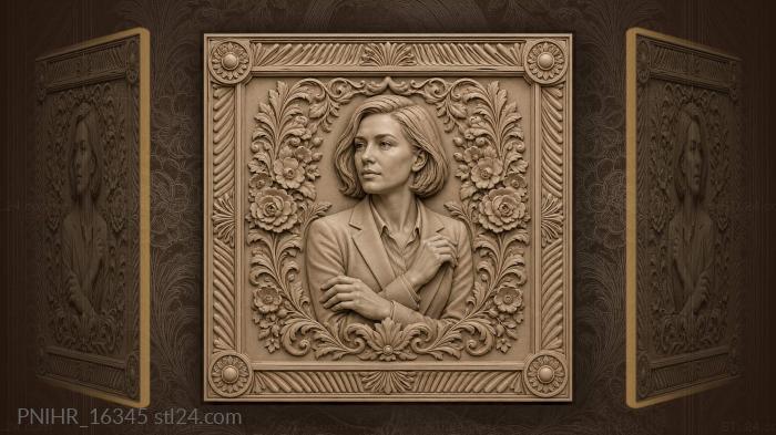 Woman in suit with bobbed hair 3d STL model