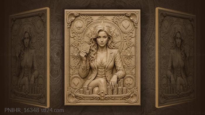 Woman resting a hand on the chips 3d STL model