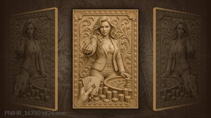 Ace of spades above the chip table 3d STL model