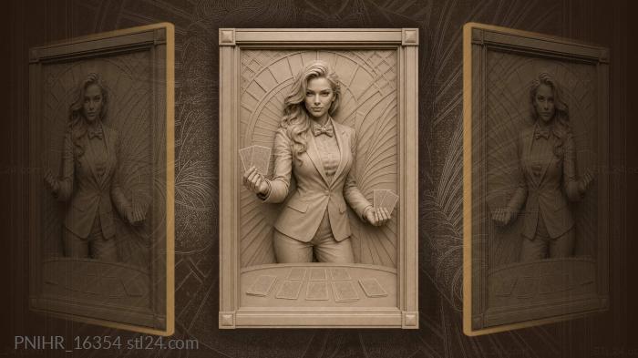 Two cards held over the card table 3d STL model