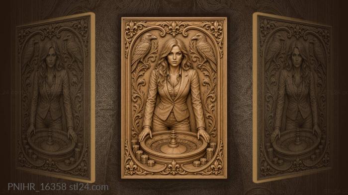 Two ravens above the roulette table 3d STL model