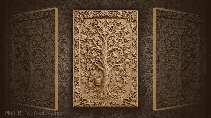 Tree with hanging bucket grapevine 3d STL model