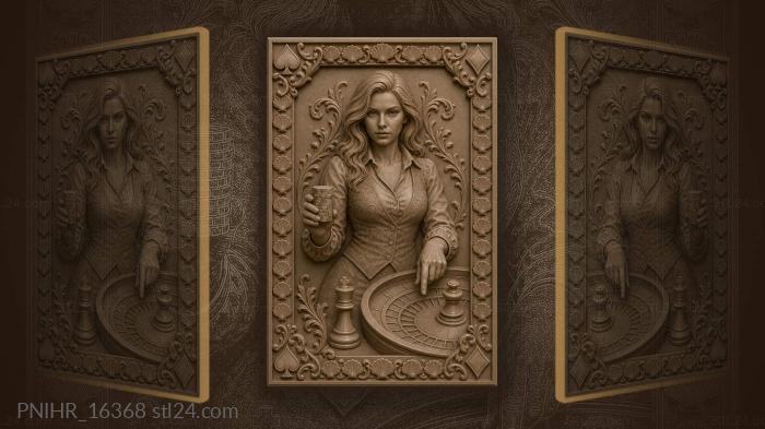 Chess piece beside the gaming wheel 3d STL model