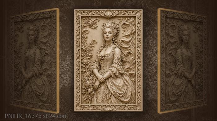 Court beauty amid shells and acanthus 3d STL model