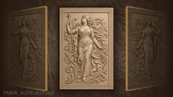 Sceptre raised amid cascading flowers 3d STL model