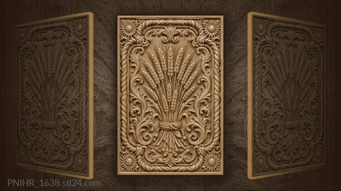 Golden wheat in ornate frame 3d STL model
