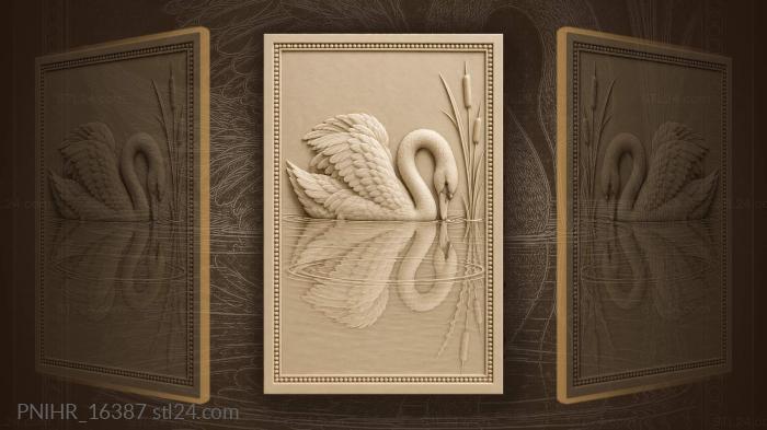 Swan meeting its own double on water 3d STL model