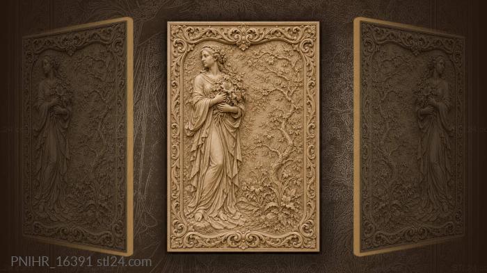 A woman holds a bouquet to her chest 3d STL model
