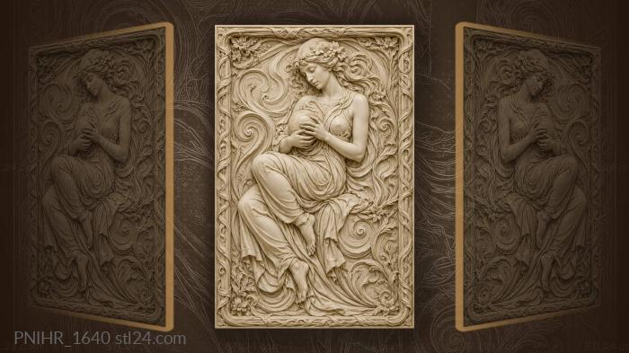 Serene figure with flowing forms 3d STL model