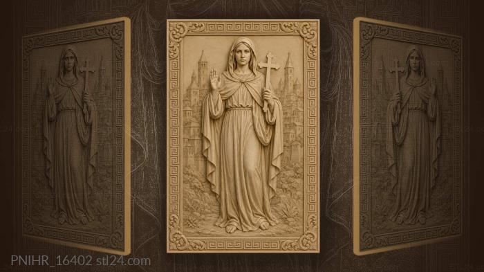 Blessed woman with city backdrop 3d STL model