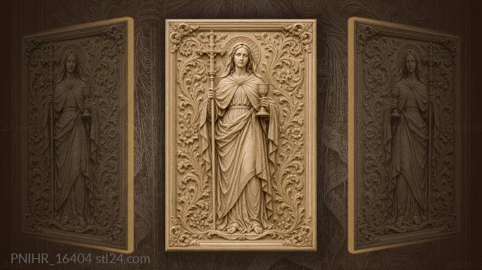 Processional cross and chalice in her hands 3d STL model