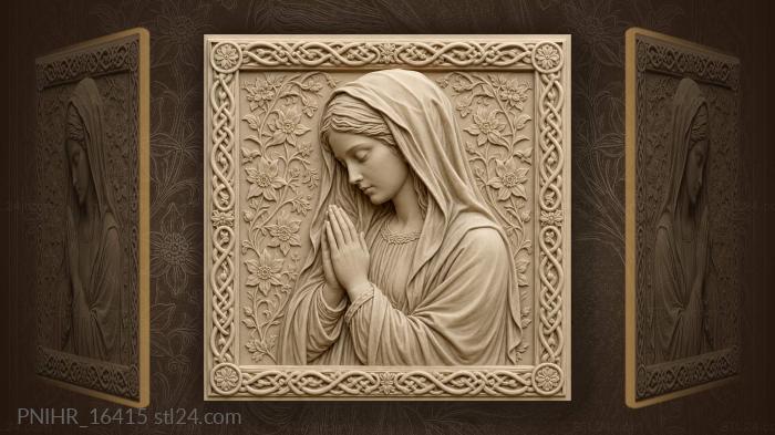 Praying woman in veiled humility 3d STL model