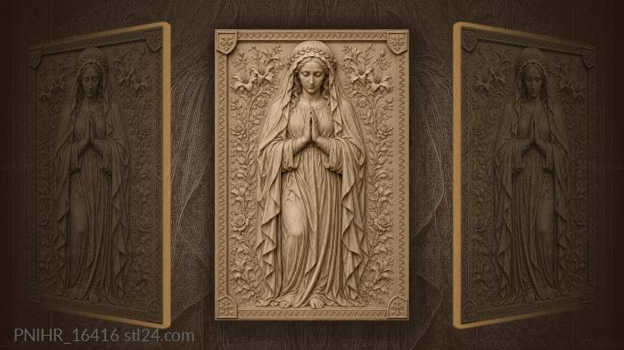 Praying woman laurel leaves veil 3d STL model