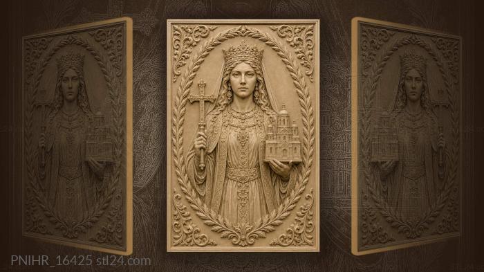 Royal saint presents a church beside cross 3d STL model