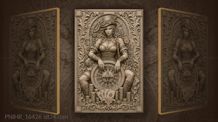 Roulette among mechanical gears and pipes 3d STL model