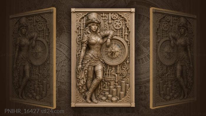 Pipes and gears around the spinning wheel 3d STL model