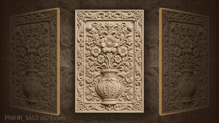 Vase brimming over with blossom 3d STL model