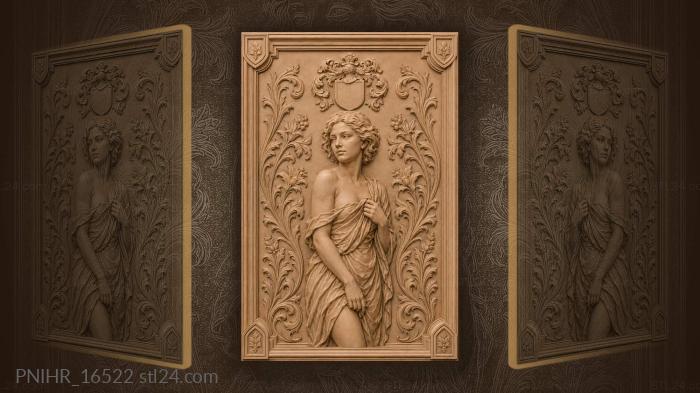 Crest above a bare-shouldered woman 3d STL model