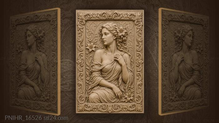 Flower in hair and bare shoulder 3d STL model