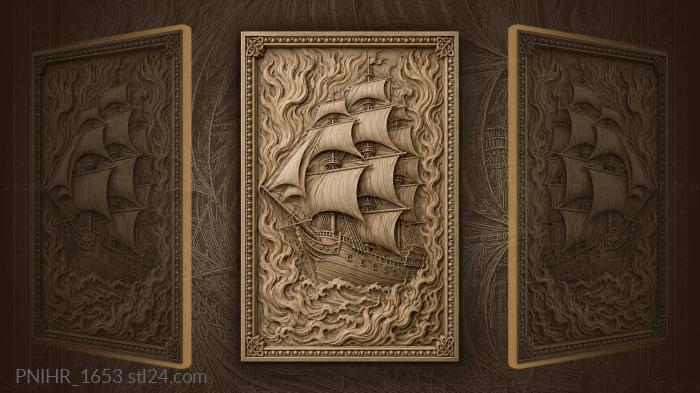 Vessel between upright flame shapes 3d STL model
