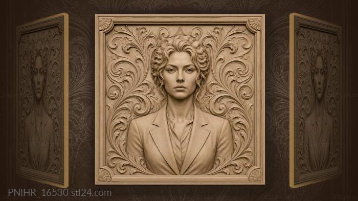 Elegant woman in tailored jacket 3d STL model