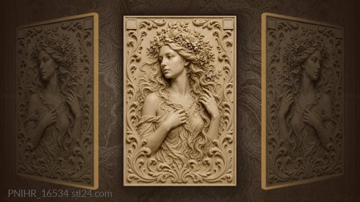 Flower crown upon loose hair 3d STL model
