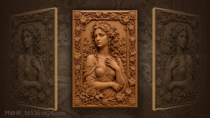 Woman with roses and vines 3d STL model