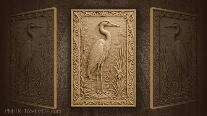 Graceful heron in still waters 3d STL model