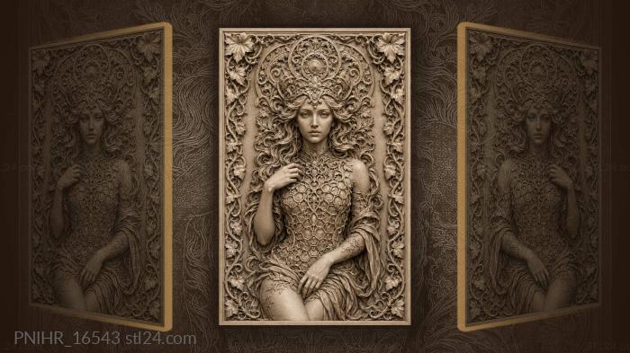 Melancholy beauty with honeycombs and ivy 3d STL model