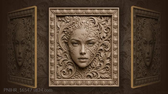 Woman with floral embrace 3d STL model