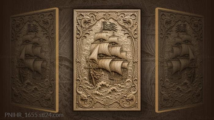 Vessel charges beneath the pirate flag 3d STL model