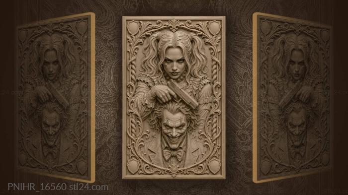 Woman and joker dark portrait 3d STL model