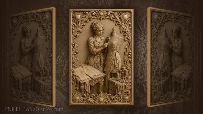 Fashion designer with dress form 3d STL model