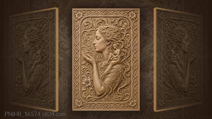 Woman with child in hair 3d STL model