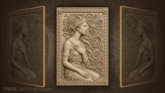 Hair swirling with gears and letters 3d STL model