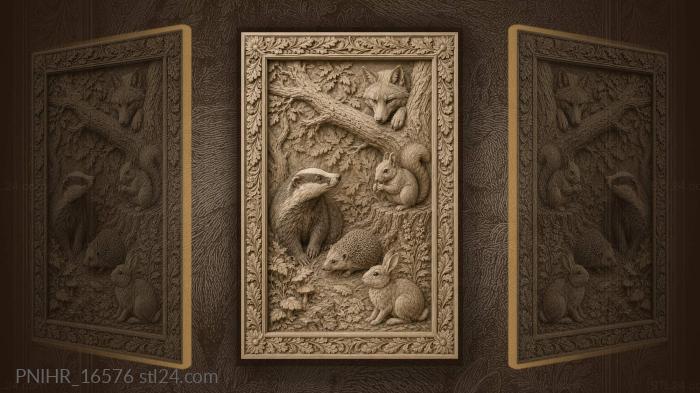 Fox spies on the animal gathering 3d STL model