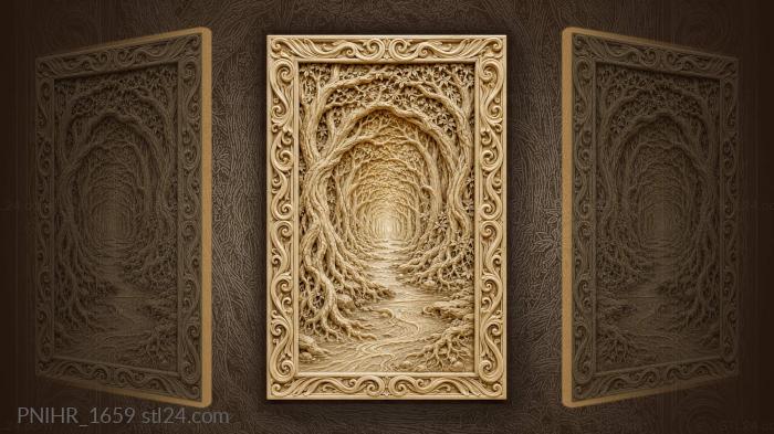 Forest path among tree roots 3d STL model