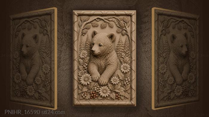 Little bear among summer flowers 3d STL model