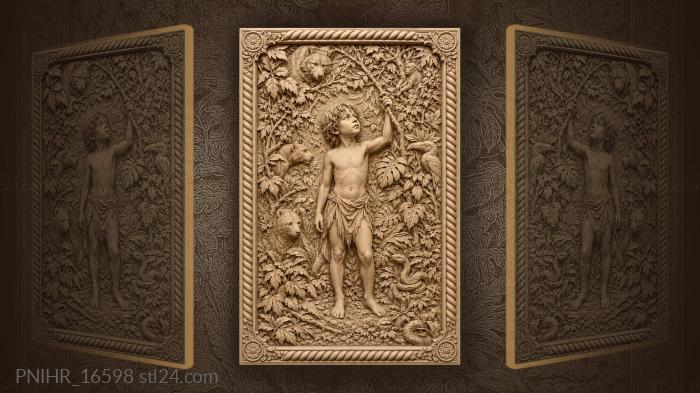 Jungle boy with hidden creatures 3d STL model
