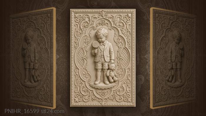 Boy in a bow tie with lollipop 3d STL model