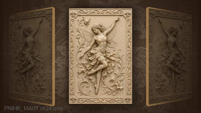Fairy dancing in a layered dress 3d STL model