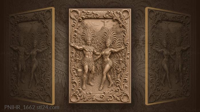 Rio carnival dancers joyful celebration 3d STL model