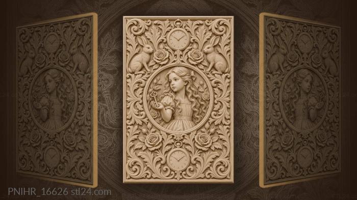 Key among roses rabbits and clocks 3d STL model