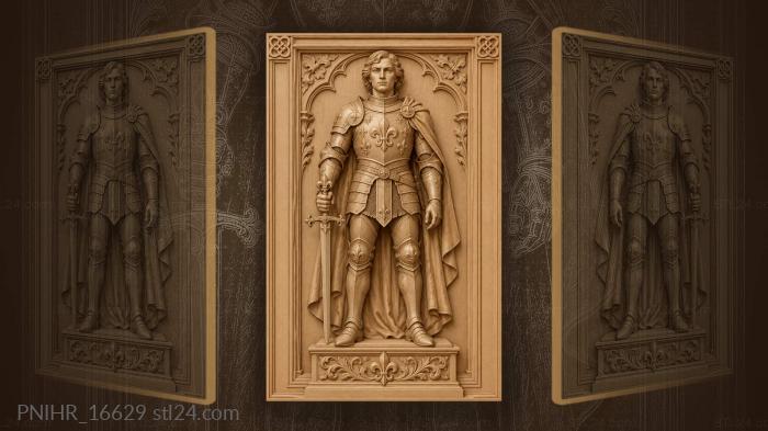 Noble knight with fleur-de-lis sword 3d STL model